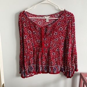 Red boho shirt